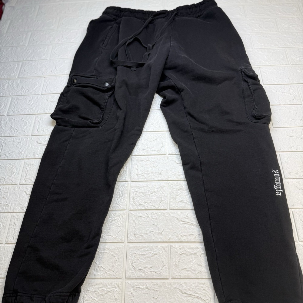 YoungLA Baggy Straight Leg Sweats XL Black Oversized Streetwear Grunge Cargo